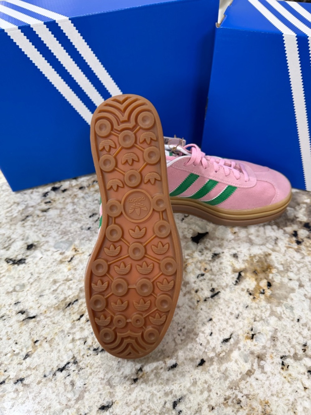 adidas Gazelle Bold True Pink / Green / Cloud White - Picture 12 of 13